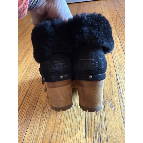UGG THEBES WOMEN CLOG SUEDE BLACK US 8 /UK 6 /EU 39 EUC - Picture 10 of 12